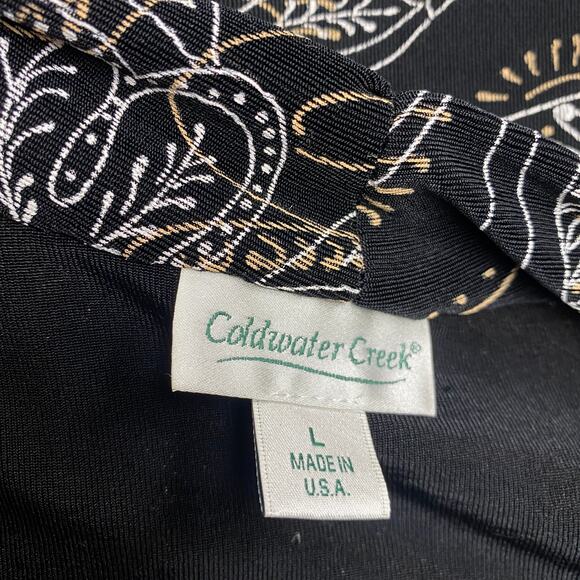 Coldwater Creek Womens Size L Floral Print Slinky Draped Open Front Cardigan25 - Picture 6 of 6